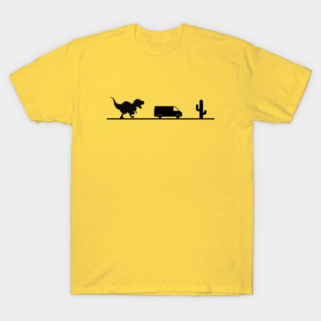 Dinosaur Chasing Van T-Shirt by Van Life Garb